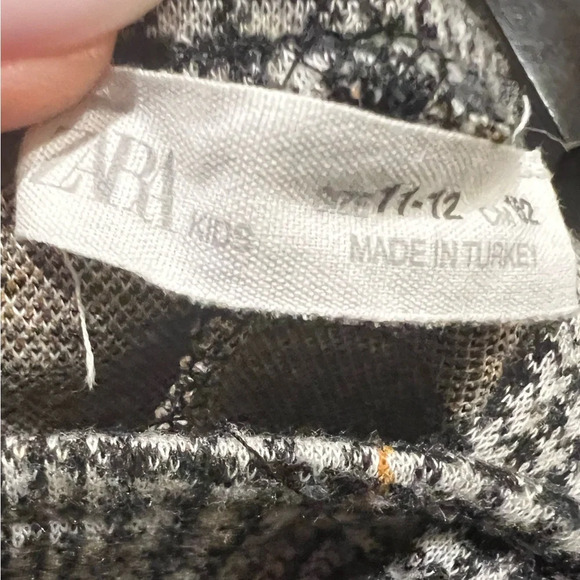 Zara Girls Wide Leg Grey Herringbone Jumpsuit Coverall Size 11-12 - Picture 8 of 9